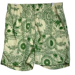 Tommy Bahama Relax Mens Palm Floral Swim Trunks Shorts L‎ Beige Green